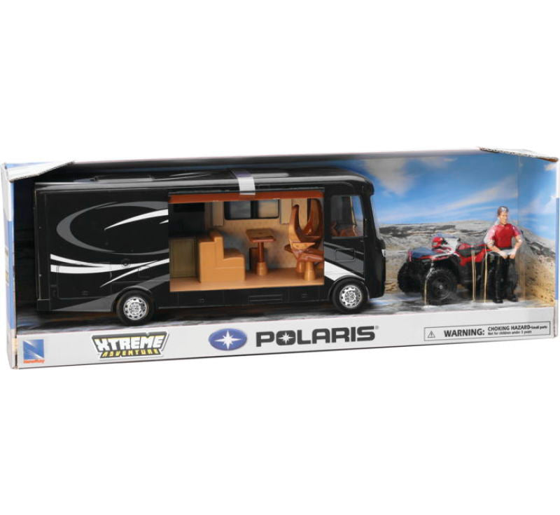 New Ray Toys Polaris Sportsman with RV Van and Figurine Toys New Ray Toys
