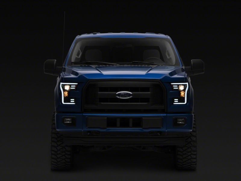 Raxiom 15-17 Ford F-150 G3 Projector Headlights w/ LED Accent- Black Housing (Clear Lens) Headlights Raxiom
