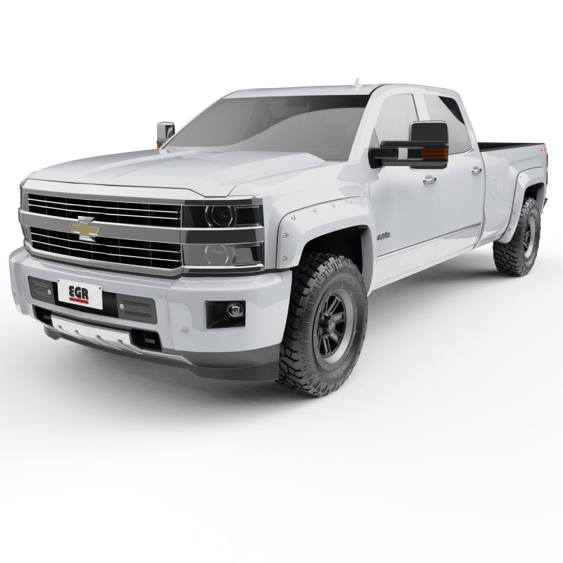 EGR 14+ Chev Silverado 6-8ft Bed Bolt-On Look Color Match Fender Flares - Set - Summit White Fender Flares EGR