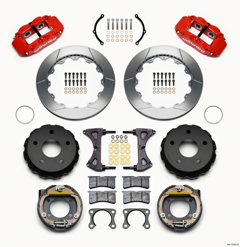 Wilwood Narrow Superlite 4R Rear P-Brk Kit 12.88in Red Big Ford 2.36in Off Bronco 5 x 5.50 Big Brake Kits Wilwood