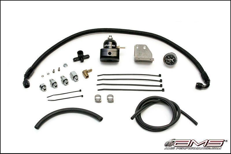 AMS Performance 08-15 Mitsubishi EVO X Fuel Pressure Regulator Kit - Black Fuel Pressure Regulators AMS