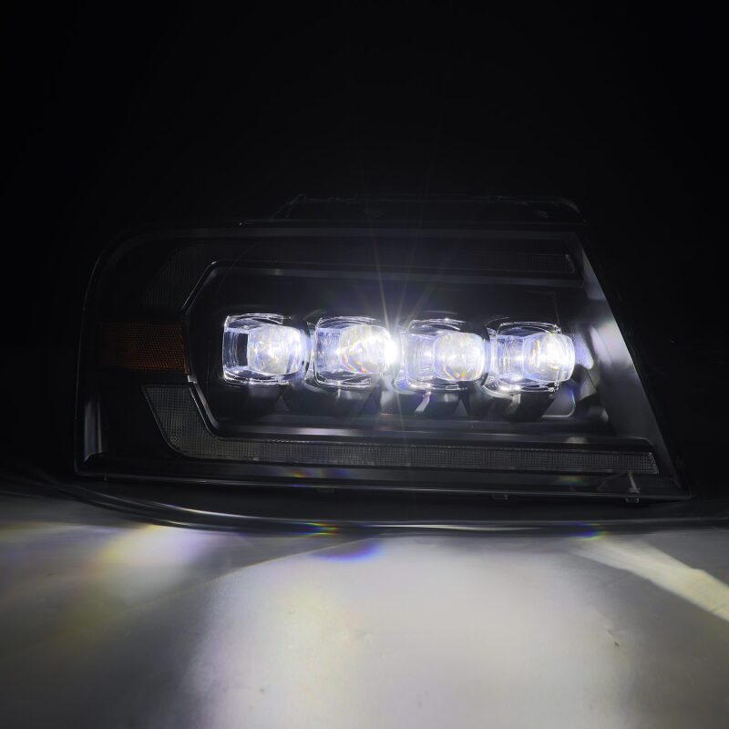 AlphaRex 04-08 Ford F-150 (No 2004 Heritage) NOVA-Series LED Proj HL Alpha-Blk w/Actv Lgt / Seq. Sig Headlights AlphaRex
