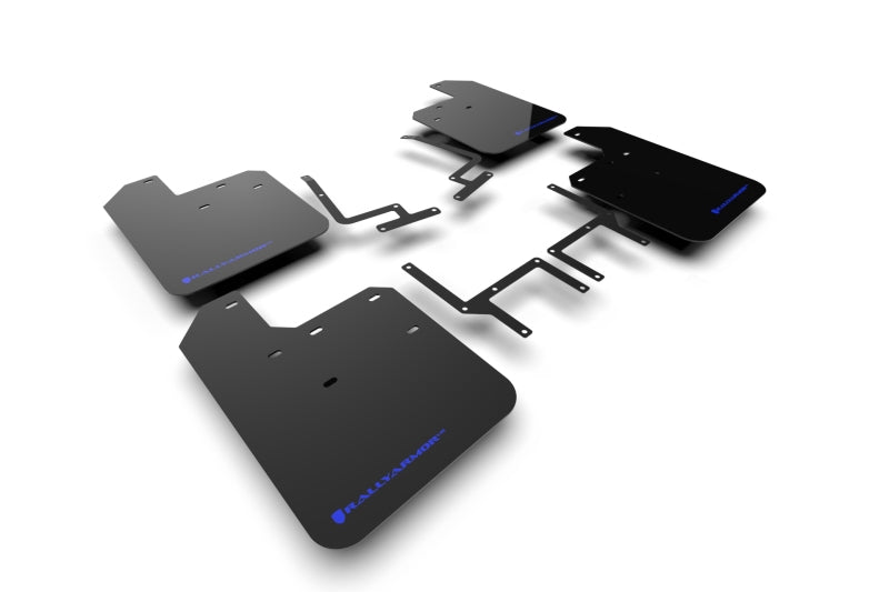 Rally Armor 18-25 Jeep JL Wrangler Black UR Mud Flap w/Blue Logo Mud Flaps Rally Armor