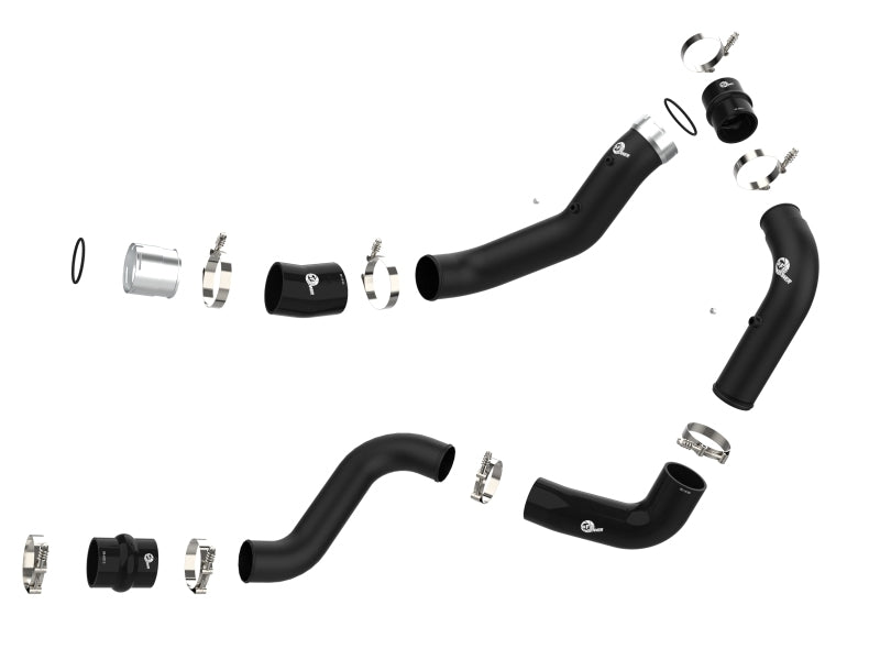 aFe BladeRunner Black 3in Aluminum Charge Pipe Kit 20-21 GM Diesel Trucks V8-6.6L (td) L5P Intercoolers aFe