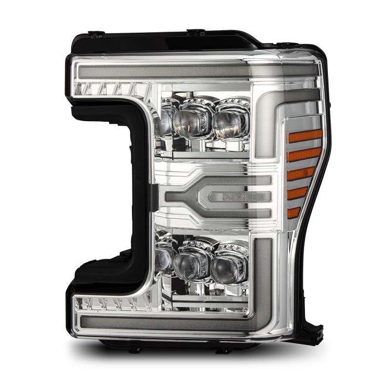 AlphaRex 17-19 Ford F-250/350/450/550 Super Duty NOVA-Series LED Proj Headlights Chrome w/SS & SBDRL Headlights AlphaRex