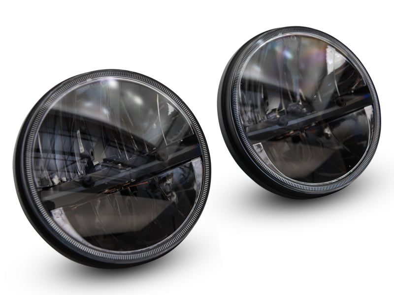 Raxiom 97-18 Jeep Wrangler TJ/JK Axial Series LED Headlights- Black Housing (Clear Lens) Headlights Raxiom