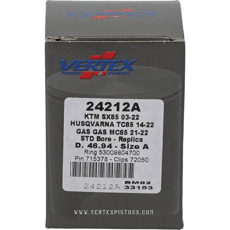 Vertex Piston 03-24 KTM 85 SX 85cc Cast Replica Piston Kit Piston Sets - Powersports Vertex Pistons