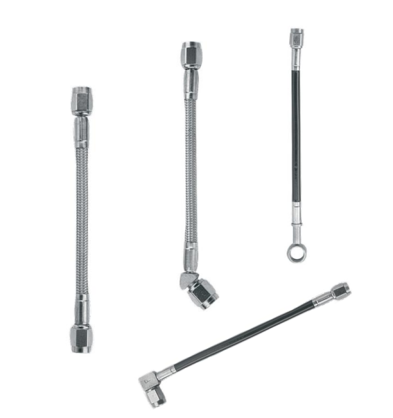 Fragola -3AN Black Covered Straight x 7/16 BJO 20in Brake Line Kits Fragola