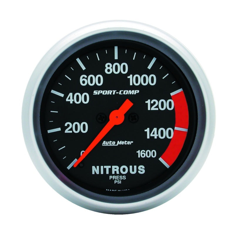 AutoMeter Gauge Nitrous Press 2-5/8in. 1600PSI Digital Stepper Motor Sport-Comp Gauges AutoMeter