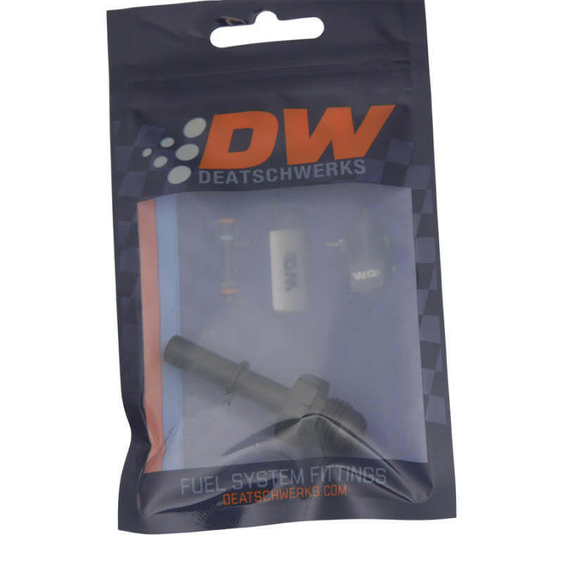 DeatschWerks 6AN Male Flare to 5/16in Male EFI Quick Connect Adapter - Anodized Matte Black Fuel Components Misc DeatschWerks