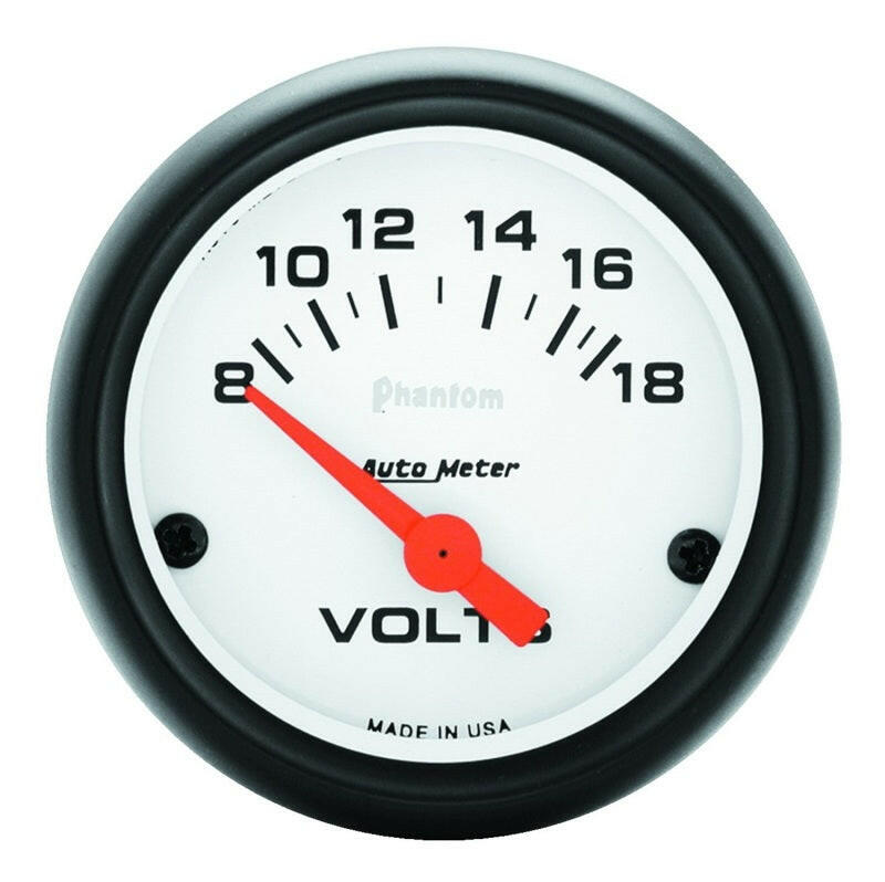 Autometer Phantom 52mm 8-18V Electronic Voltmeter Gauge Gauges AutoMeter