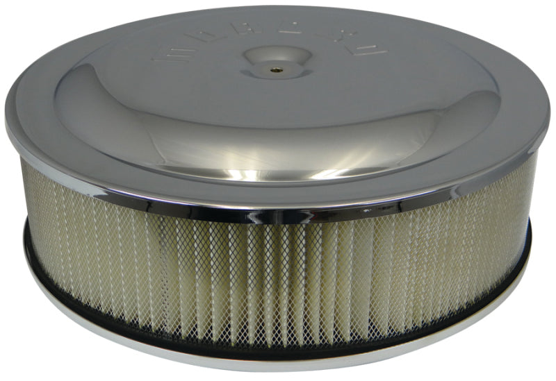 Moroso Racing Air Cleaner - 16in x 4in Filter - Offset - Raised Bottom - Clear Powder Coat Fuel Filters Moroso