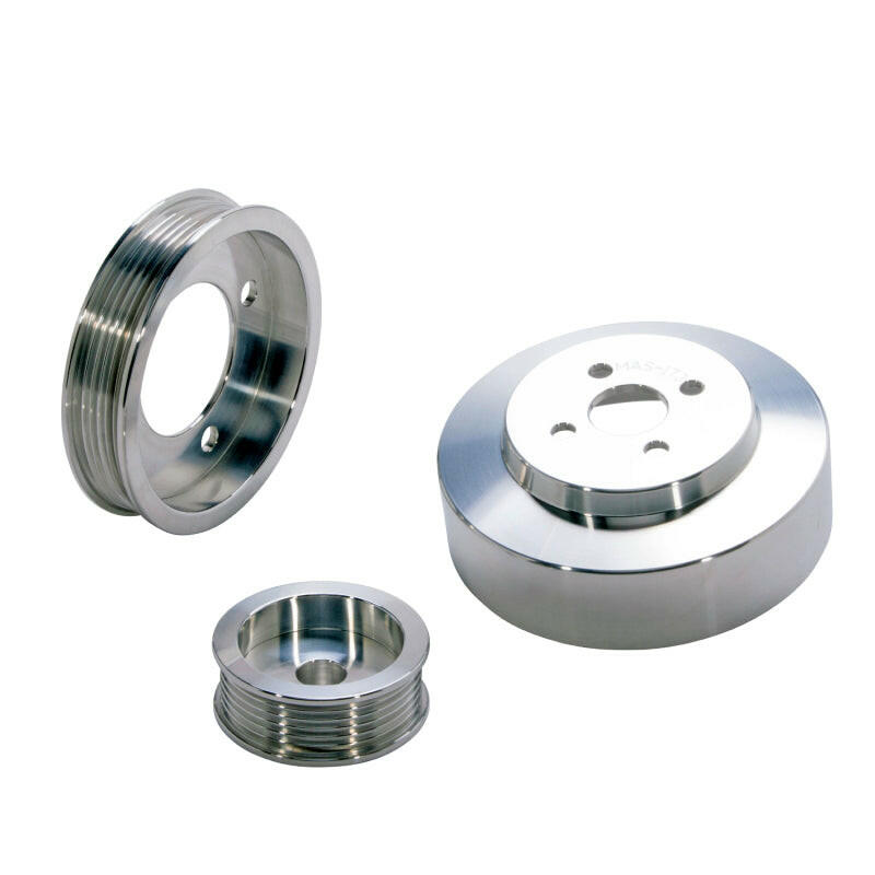 BBK 94-95 Mustang 5.0 Underdrive Pulley Kit - Lightweight CNC Billet Aluminum (3pc) Pulleys - Crank, Underdrive BBK