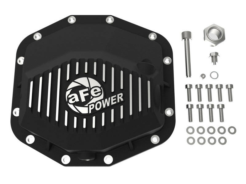 aFe POWER 21-22 Ram 1500 TRX Hemi V8 6.2L (sc) PRO Series Rear Differential Cover Black w/ Machined Diff Covers aFe