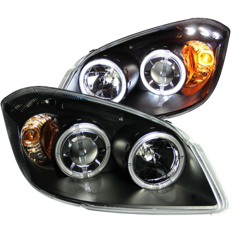ANZO 2005-2010 Chevrolet Cobalt Projector Headlights w/ Halo Black w/ LED Headlights ANZO