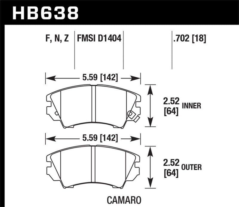 Hawk 10-15 Chevrolet Camaro HPS 5.0 Front Brake Pads Brake Pads - Performance Hawk Performance