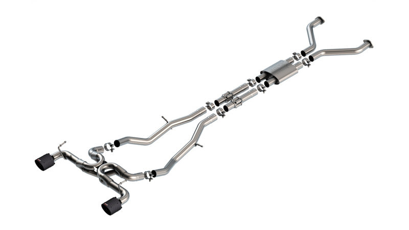 Borla 22-24 Nissan Z 2.5in ATAK Cat Back Exhaust 4.5in Tip - Carbon Fiber Black Anodized Catback Borla