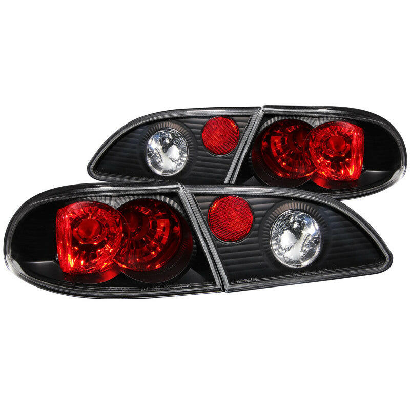 ANZO 1998-2002 Toyota Corolla Taillights Black Tail Lights ANZO