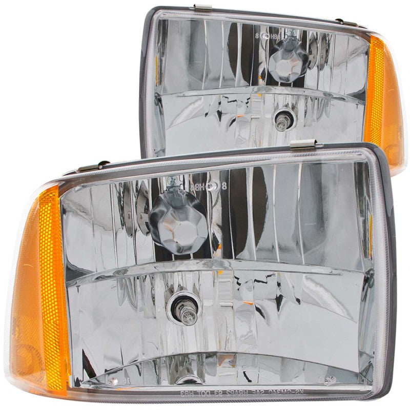 ANZO 1995-1997 Chevrolet Blazer Crystal Headlights Chrome 1pc Headlights ANZO