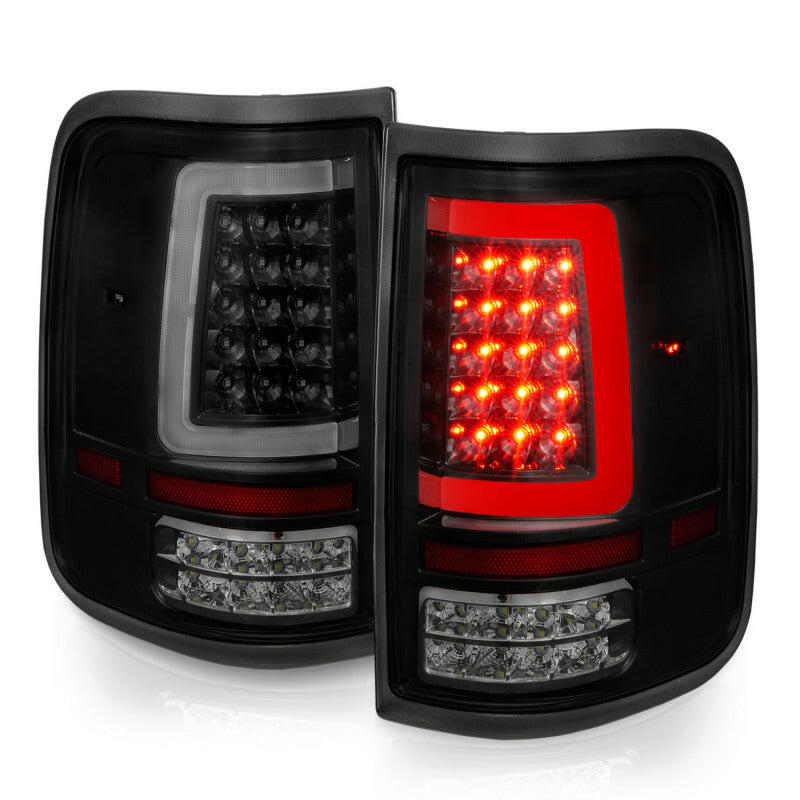 ANZO 2004-2006 Ford F-150 LED Tail Lights w/ Light Bar Black Housing Smoke Lens Tail Lights ANZO