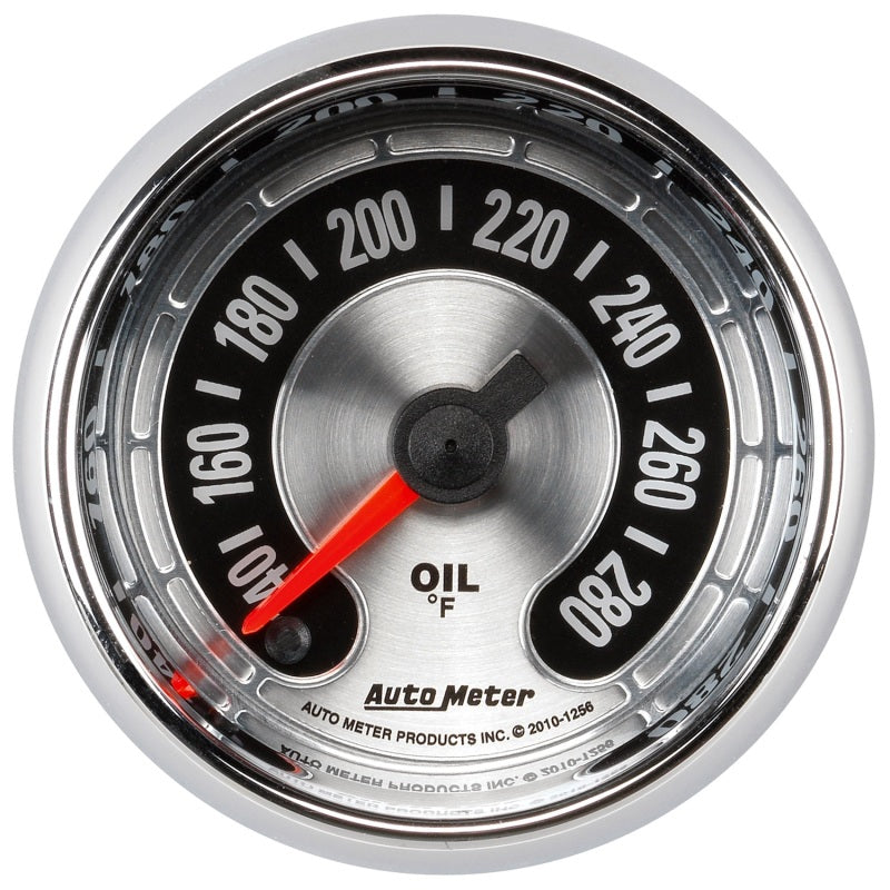 Autometer American Muscle 2-1/16in Full Sweep Electric Digital Stepper 140-280 Deg F Oil Temp Gauge Gauges AutoMeter