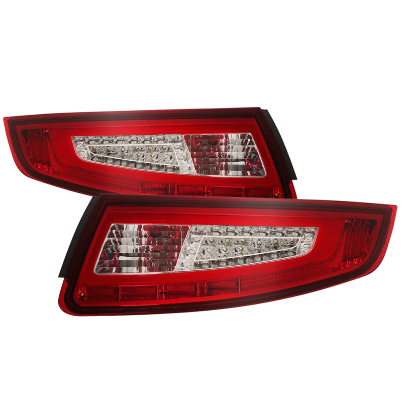 xTune Porsche 911 997 05-08 Light Bar LED Tail Lights - Red Clear ALT-ON-P99705V2-LBLED-RC Tail Lights SPYDER