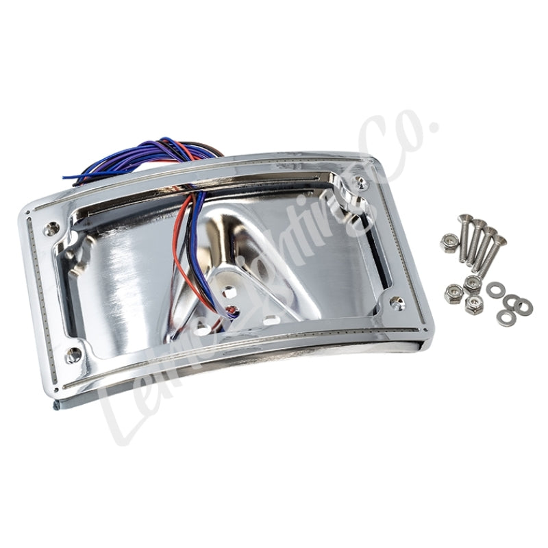 Letric Lighting 04-13 Sportster Perfect Plate Light Chrome Curved License Plate Frame License Frame Letric Lighting