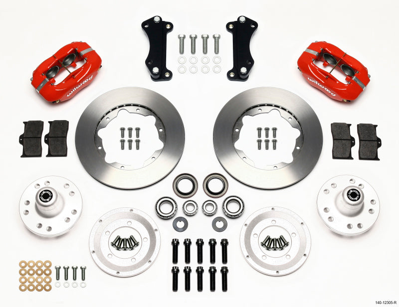 Wilwood Forged Dynalite Front Kit 11.00in Red Heidts Tri -5 2 inch Drop Spindle Big Brake Kits Wilwood