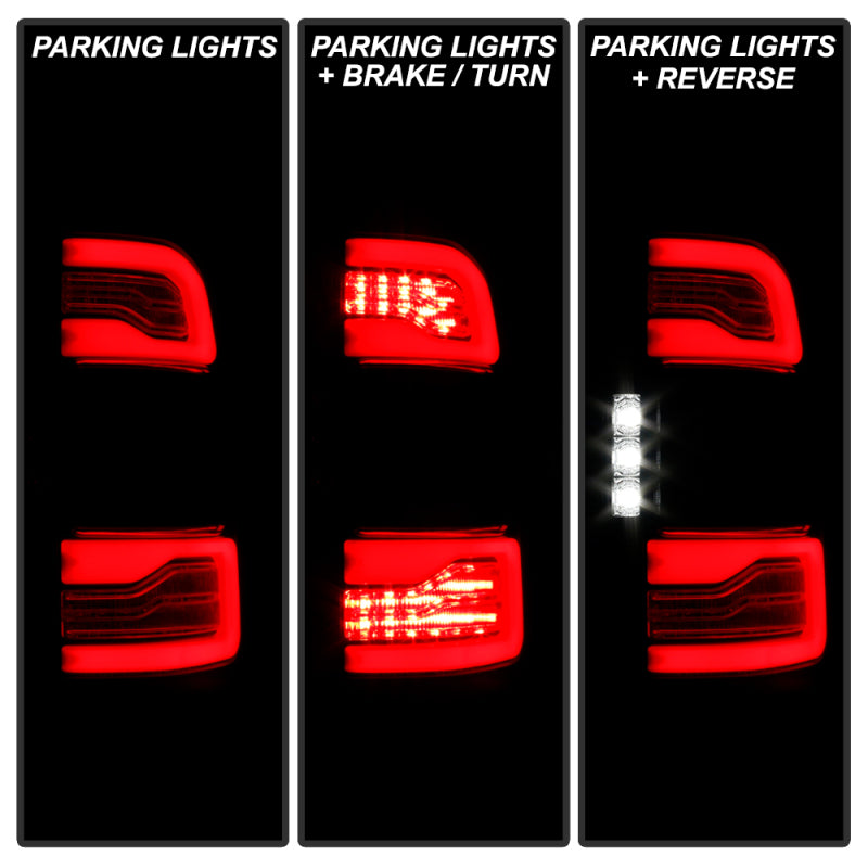 Spyder Dodge RAM 1500 19-21 Factory LED Model LED Tail Lights - Red Clear ALT-YD-DR19LED-SEQ-BK Tail Lights SPYDER