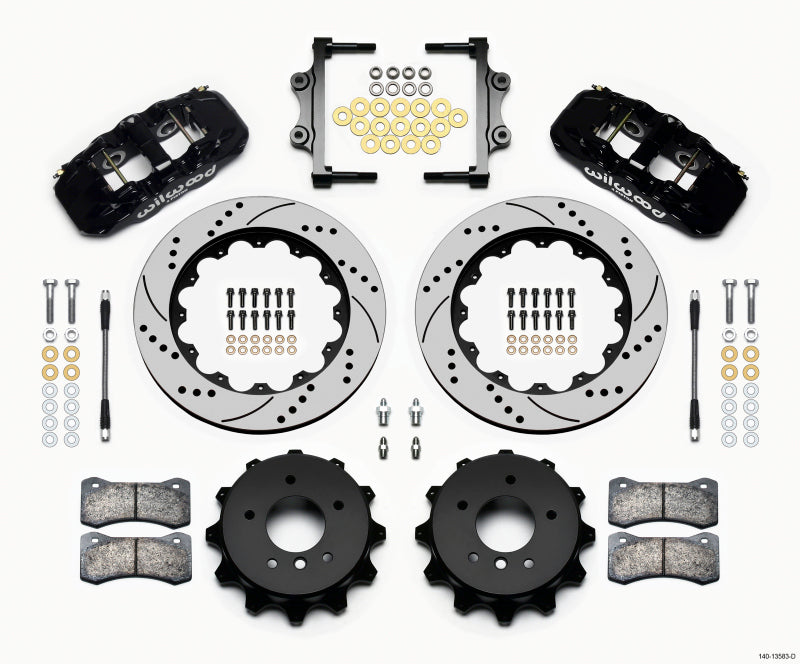 Wilwood AERO4 Rear Kit 14.00 Drilled 2007-2011 BMW E90 Series w/Lines Big Brake Kits Wilwood