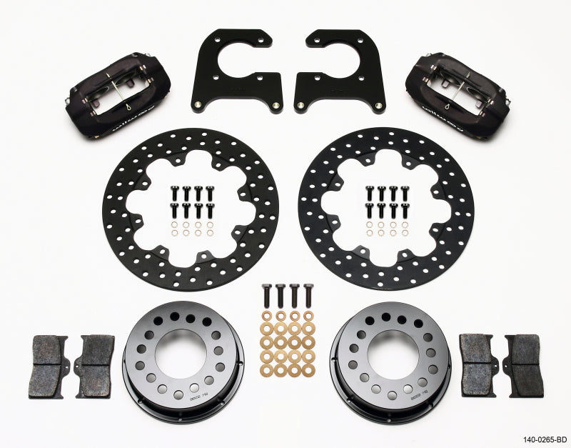 Wilwood Forged Dynalite Rear Drag Kit Drilled Rotor M-W / Lamb Ends 1/2in Studs Big Brake Kits Wilwood