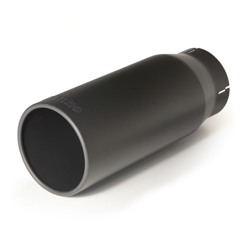 Banks Power Tailpipe Tip Kit - SS Round Straight Cut - Black - 4in Tube - 5in X 12.5in Tips Banks Power