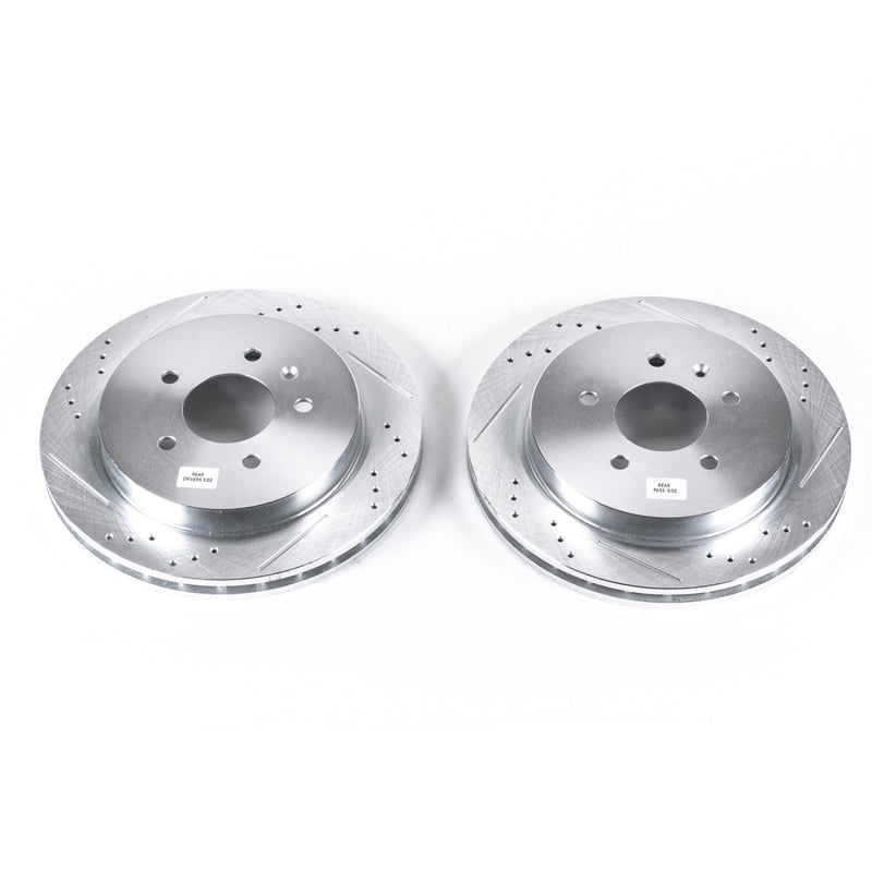 Power Stop 03-07 Cadillac CTS Rear Evolution Drilled & Slotted Rotors - Pair Brake Rotors - Slot & Drilled PowerStop