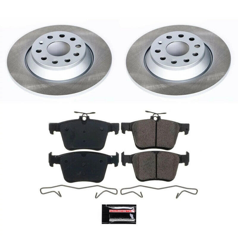 Power Stop 18-22 Volkswagen Tiguan Rear Semi-Coated Rotor Kit Brake Kits - Performance Blank PowerStop