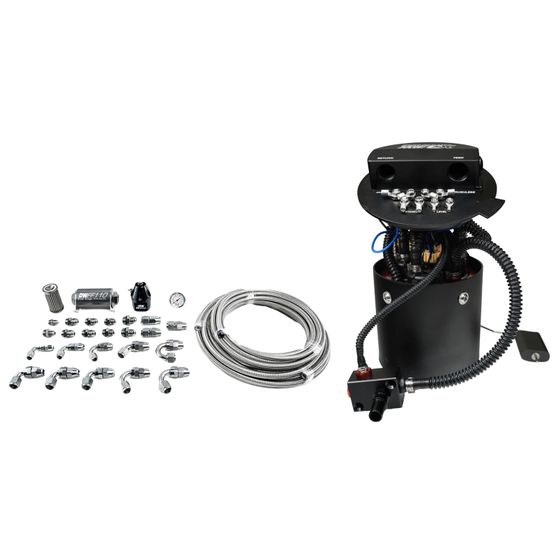 Deatschwerks X3 Series Fuel Pump Module w/ Triple DW400 Pumps/PTFE Plumbing Kit 11-24 Ford Mustang Fuel Pumps DeatschWerks