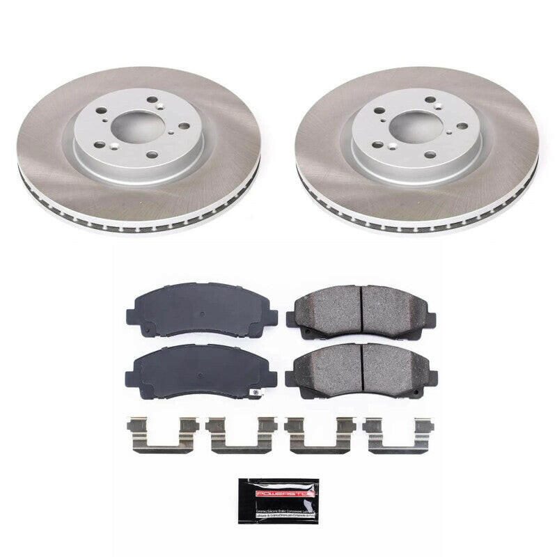 Power Stop 09-14 Acura TL Front Semi-Coated Rotor Kit Brake Kits - Performance Blank PowerStop