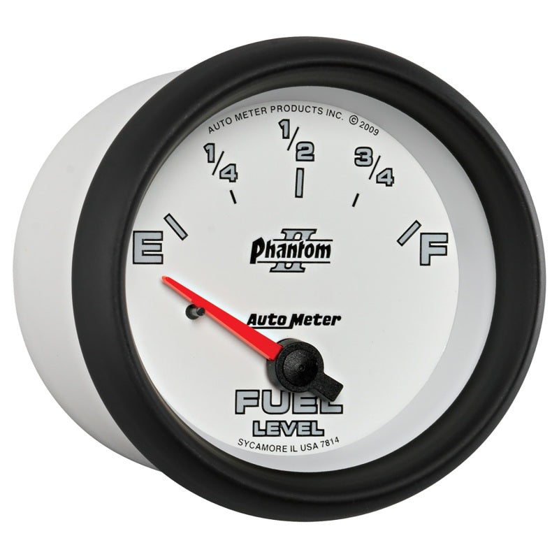 AutoMeter Gauge Fuel Level 2-5/8in. 0 Ohm(e) to 90 Ohm(f) Elec Phantom II Gauges AutoMeter
