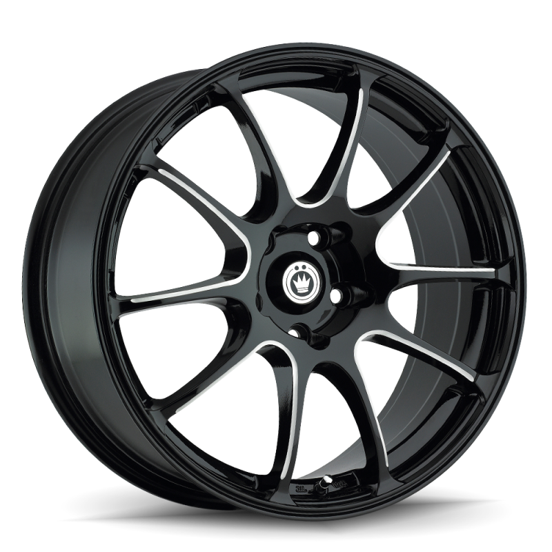 Konig Illusion 15x6.5 4x100 ET38 Black/Ball Cut Machine Wheels - Cast Konig