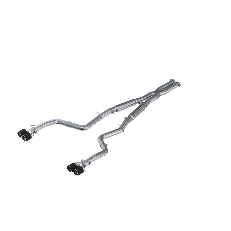MBRP 15-16 Dodge Challenger RT 5.7L T304 SS 3in Dual Rear Cat-back CF Quad Tips - Street Catback MBRP