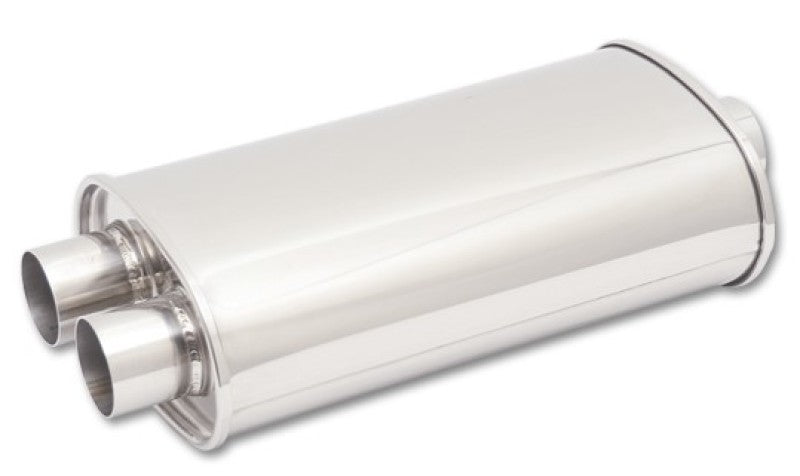 Vibrant StreetPower Oval Muffler 5in x 9in x 15in - 3in inlet/Dual Outlet (Center In - Dual Out) Muffler Vibrant