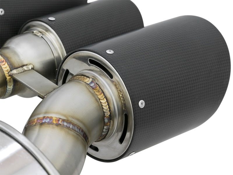 aFe POWER Takeda 2-1/2in to 2-1/4in 304SS Catback Dual-Exit Exhaust 17+ Honda Civic Type R w/CF Tips Catback aFe