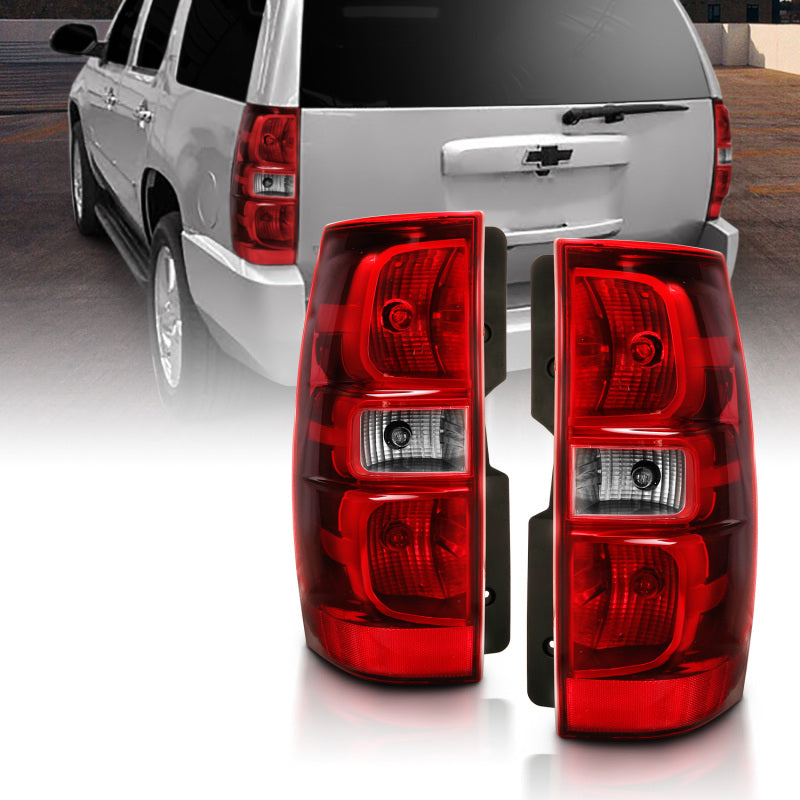 ANZO 2007-2014 Chevy Tahoe Taillight Red/Clear Lens (OE Replacement) Tail Lights ANZO