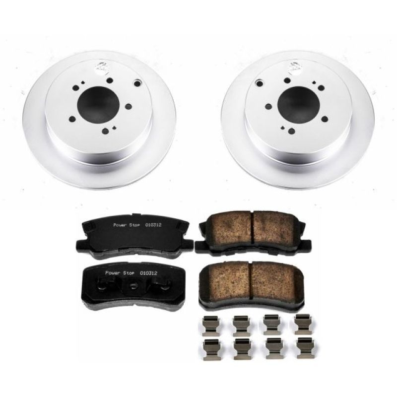 Power Stop 09-15 Mitsubishi Lancer Rear Z17 Evolution Geomet Coated Brake Kit Brake Kits - Performance Blank PowerStop