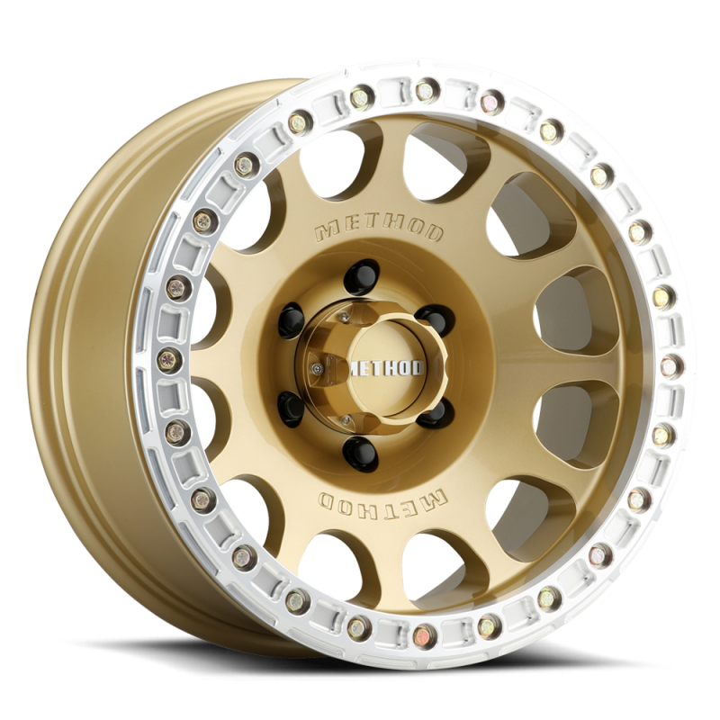 Method MR105 Beadlock 17x9 -38mm Offset 6x5.5 3.50in BS 108mm CB - Gold Wheel Wheels - Cast Method Wheels
