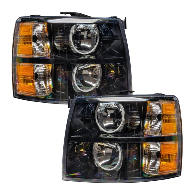 Oracle 07-13 Chevy Silverado SMD HL - Blk - Round Style - ColorSHIFT w/ BC1 Controller Headlights ORACLE Lighting