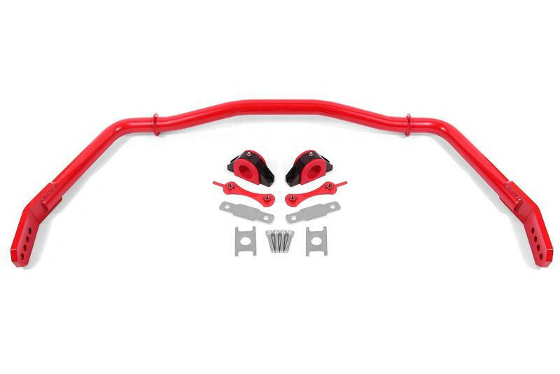 BMR 05-14 Ford Mustang Front Hollow 38mm Sway Bar Kit w/ Bushings - Red Sway Bars BMR Suspension