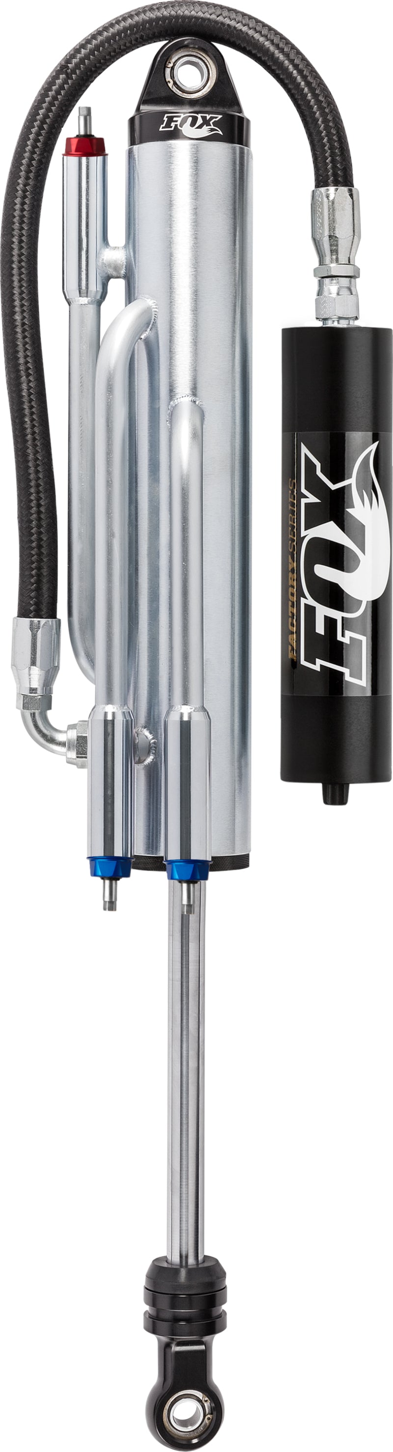 Fox 2.5 Factory Series 10in Remote Res. 3-Tube Bypass (2 Comp/1 Reb) Shock 7/8in (Cust. Valv) - Blk Shocks and Struts FOX