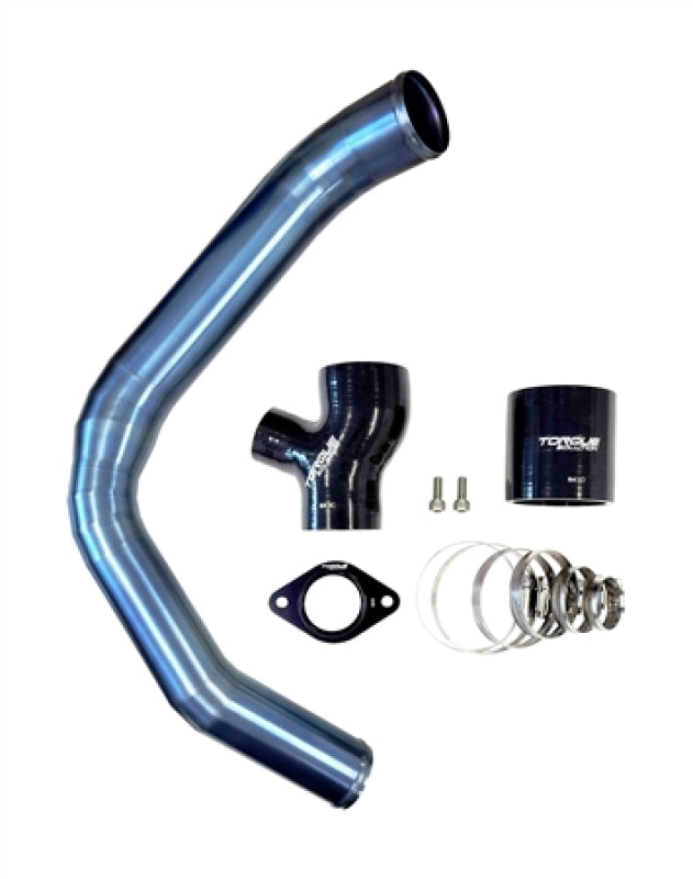 Torque Solution 15-21 Subaru WRX Top Mount Charge Pipe - Titanium Burnt Blue Air Intake Components Torque Solution