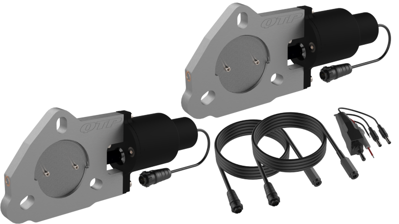 QTP 2.5in Bolt-On QTEC Dual Electric Cutout Valves - Pair Exhaust Cutouts QTP