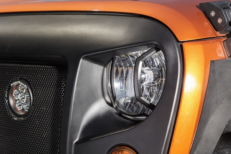 Rugged Ridge 07-18 Jeep Wrangler JK/JKU Textured Black Elite Headlight Euro Guards Light Covers and Guards Rugged Ridge